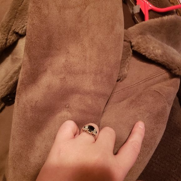 ANN TAYLOR Brown Button Up Shearling Coat - Picture 9 of 11